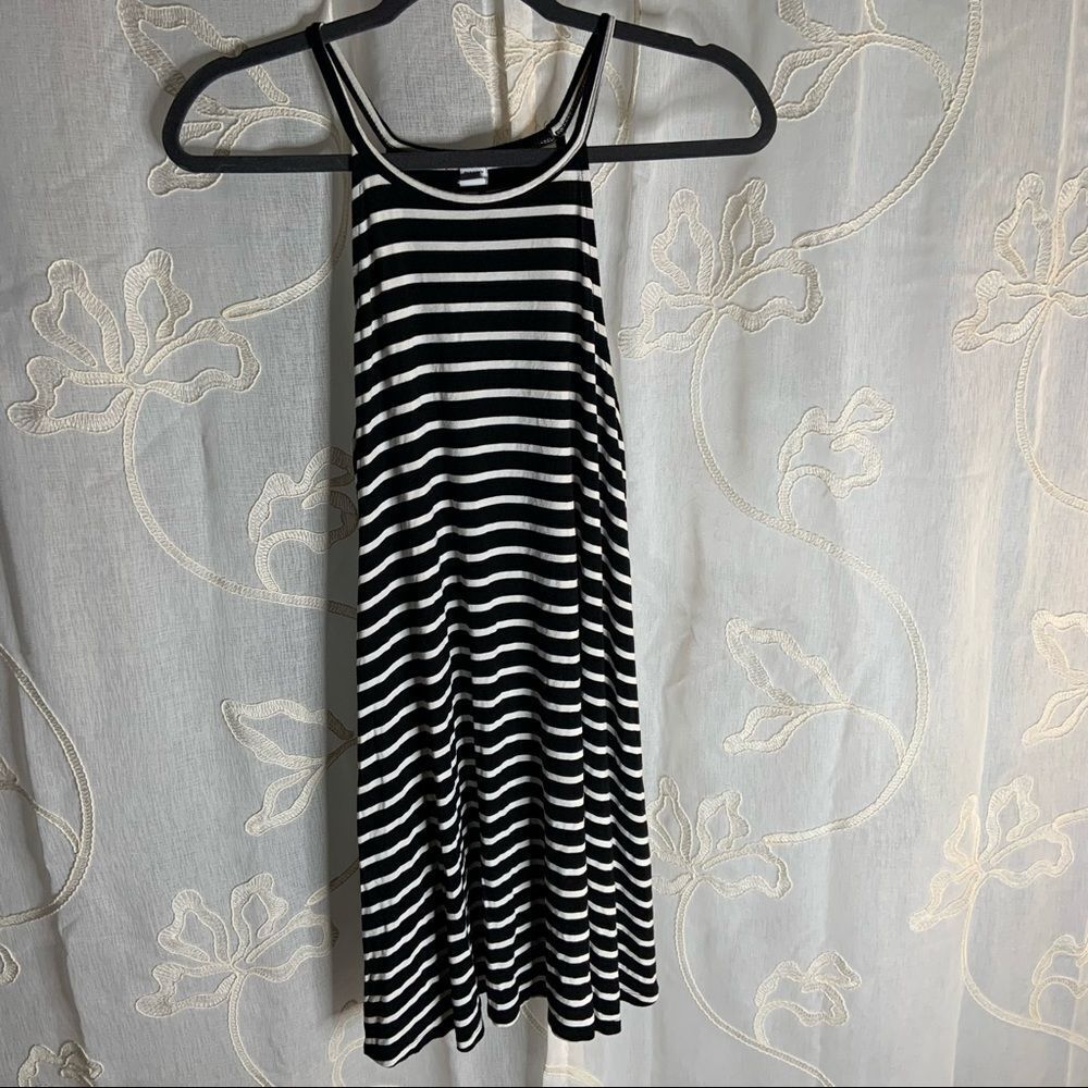 Sz XS Old Navy Black and White Stripe Halter Dress